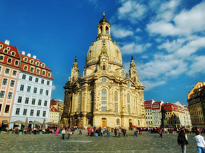 Frauenkirche, Cathedral, kostol, Drážďany, Nemecko, budovy, mesto