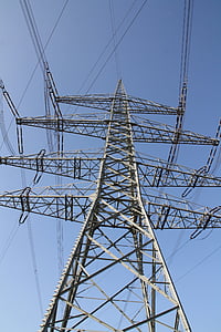 elstolpar, Nuvarande, mast, energi, kabel, elektricitet, kraftledning