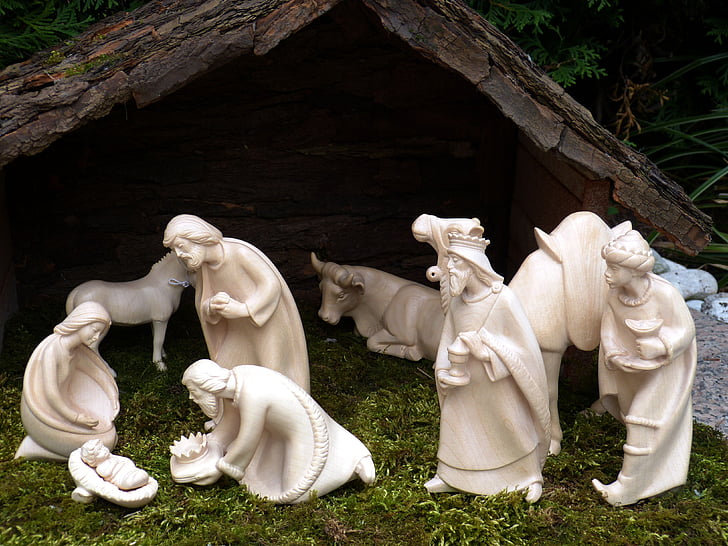 Vianoce, Advent, betlehem, Detská postieľka, Maria, Josef, Ježiš