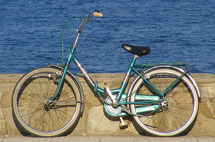 bicycle, beach, waterfront, walk, montegiordano marine, sea, summer