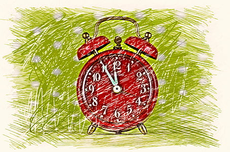 the eleventh hour, disaster, alarm clock, drawing, colorful, clock, ring the bell