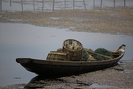 scharfe, Vietnam, das Boot, im freien, Fische fangen, Schiff, aufgegeben