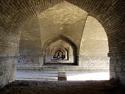 Iran, Esfahan, brug, Landmark, het platform, gebouw, inzicht