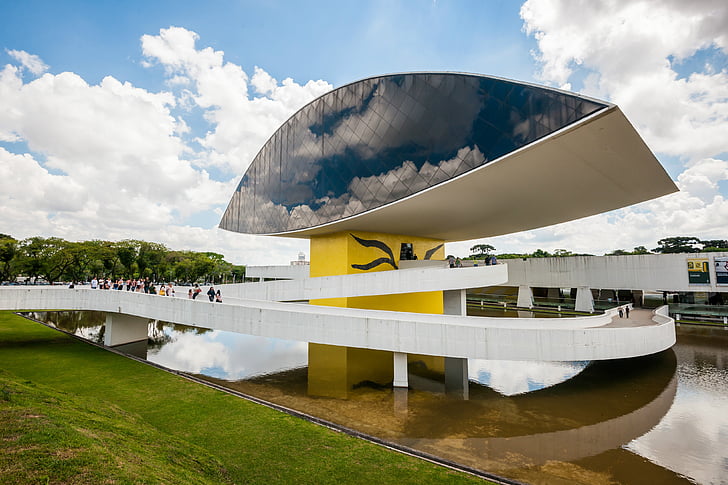 Museum, Curitiba, Auge, zeitgenössische, Museum des Auges, Oscar niemeyer, Oscar Niemeyer museum