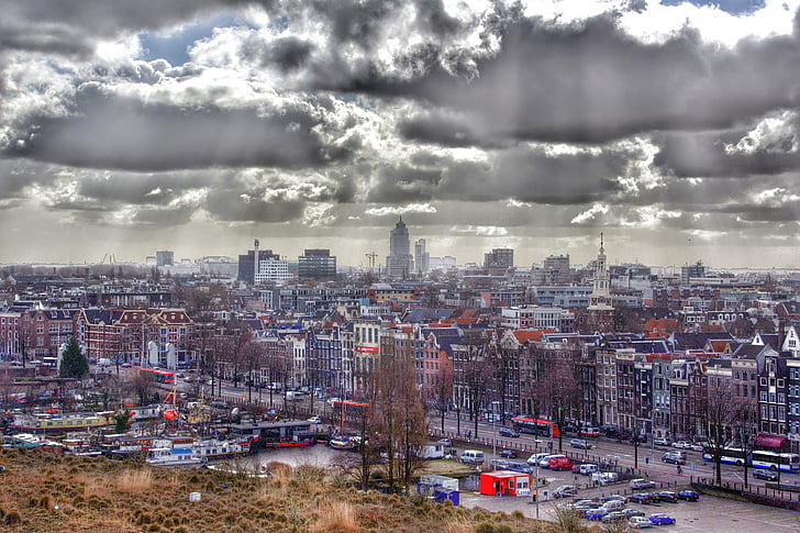 Amsterdam, centrs, pilsēta, Nīderlande, pilsēta, vēsturiskā centra