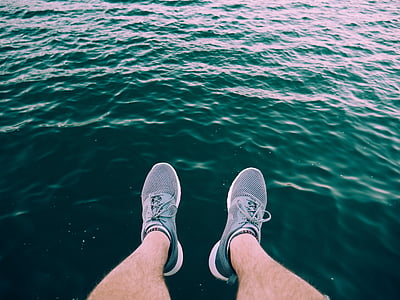 바다, 바다, 물, 웨이브, 자연, 다리, 신발
