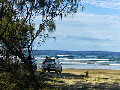 Fraser island, pludmale, ainava, brīvdiena, okeāns, Klusā okeāna