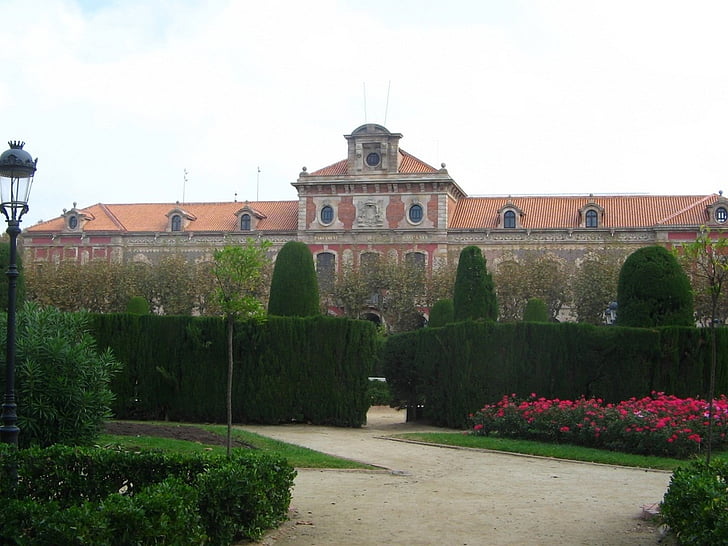 España, Barcelona, Parque, edificio, jardín del castillo