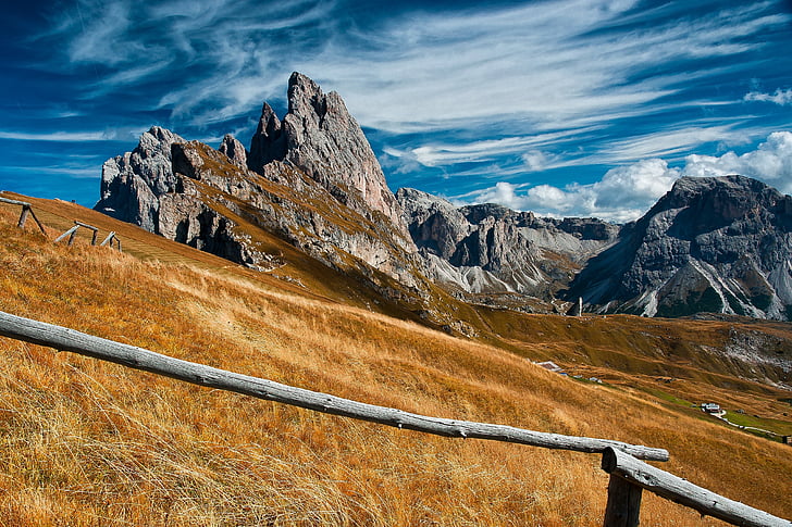 cielo, montagna, prato, natura, paesaggio, blu, Dolomiti