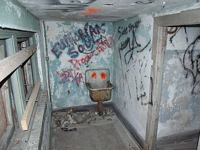 Graffiti, vandalismo, abandonado, edificio, la Florida, Casa, vacío