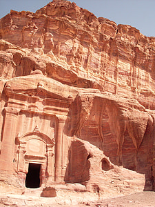 Jordanien, templet, Petra, öken, antika