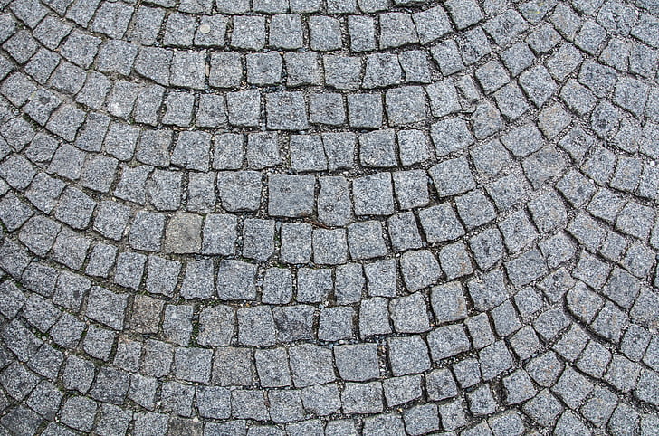 Cobblestones, remendo, estrada, plano de fundo, pedras de pavimentação, cinza, arquitetura