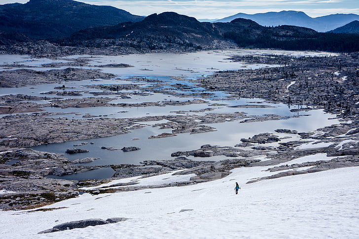 adventure, cold, lake, landscape, mountain range, mountains, nature