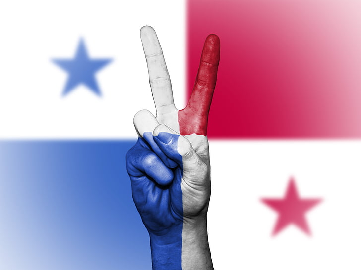 Panama, fred, hånd, nation, baggrund, banner, farver