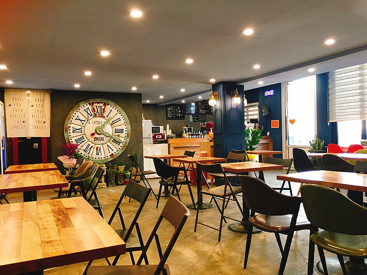 cafe, coffee, jebudo, the coffee shop, indoor, clock, chair