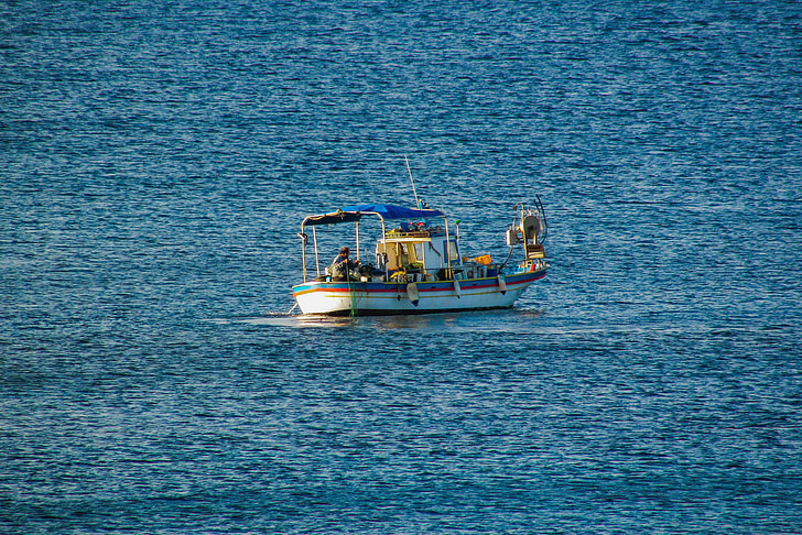 pesca, barco de pesca, barco, mar, tradicional, pescador, Chipre