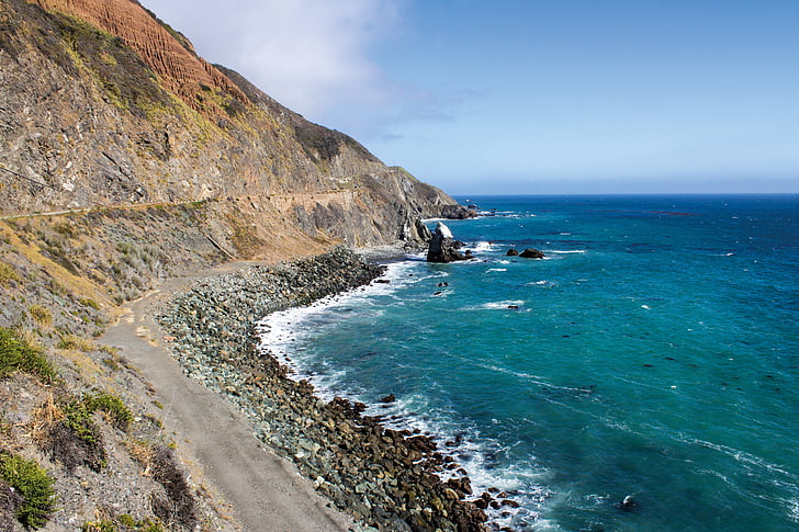 west coast, california, view, sea, coastal, landscape