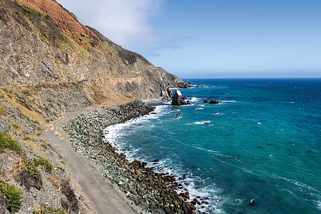 Западния бряг, Калифорния, изглед, море, крайбрежни, пейзаж