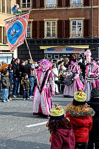 carnival, celebration, road, yverdon, vaud, switzerland, people