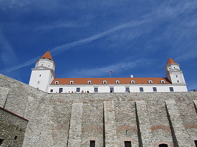 slott, Bratislava, Slovakien, gamla stan, medeltida arkitektur