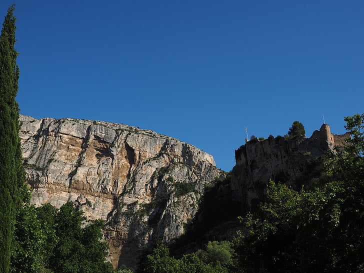 zřícenina philippe de cabassolle, hrad, Zřícenina, Zřícenina, Fontaine-de-vaucluse, Francie, Provence