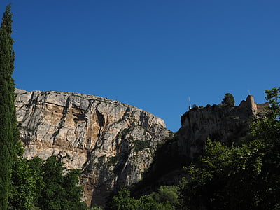 ruin af philippe de cabassolle, Castle, Burgruine, ruin, Fontaine-de-vaucluse, Frankrig, Provence