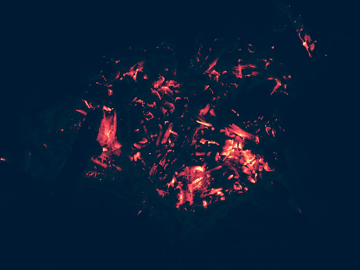 coals, bonfire, fire, firewood, black, campfire, fever