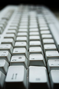 клавіатура, комп'ютер, сірий, ключі, пристрій вводу, Вхід, листи