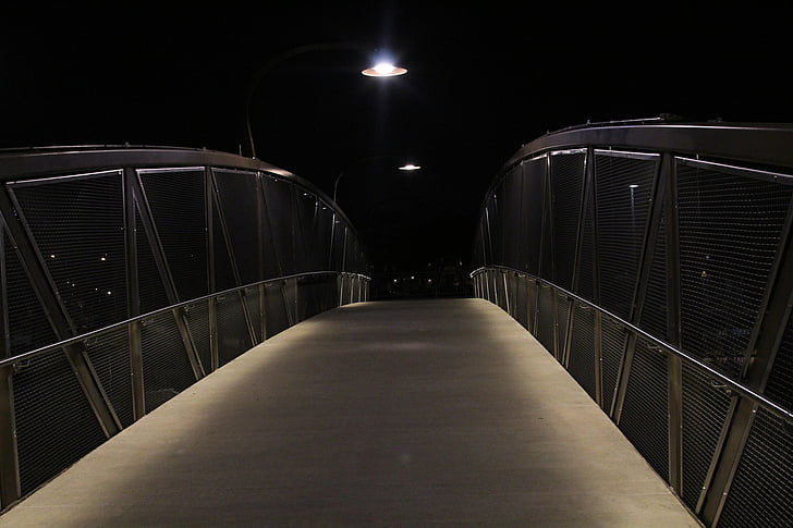 jedným, uhol, perspektívy, fotografovanie, Most, nízka, svetlo