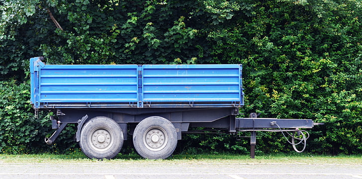 trailere, traktor, blå, slået fra, landbrug, traktorer, transport