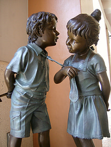 statue, kids, children statue