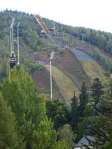 czech republic, landscape, highlands, giant mountains, harrachov can be found, winter sports, ski jumping