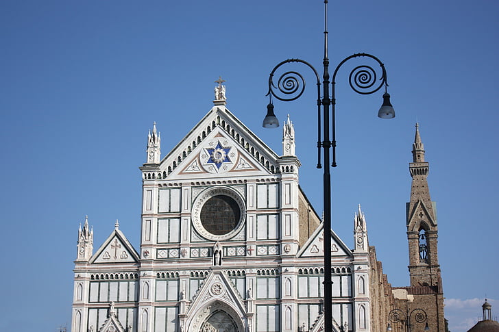 florence, cathedral, gothic, lamppost, architecture, middle ages, italy