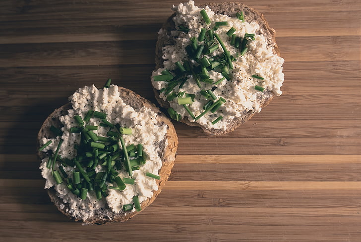 food, breakfast, natural-light, cottage-cheese, chive, healthy, fresh