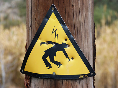 gevaar, Elektriciteitsleiding, elektrische schok, signaal