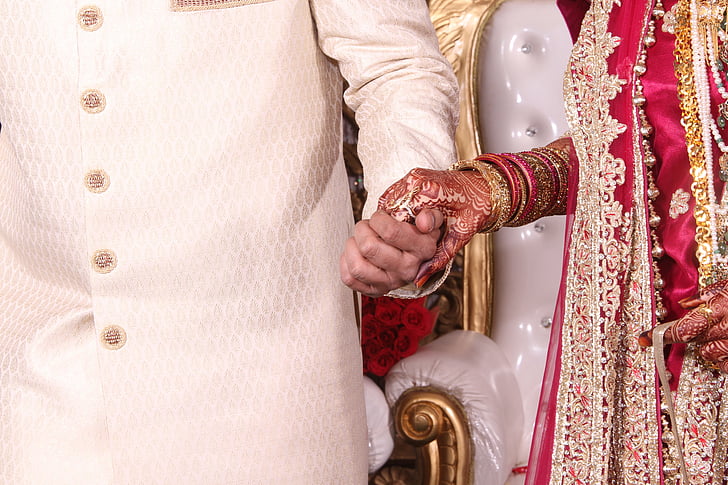 par, Indijski, vjenčanje, Indijski par, zajedno, tradicionalni, odnos