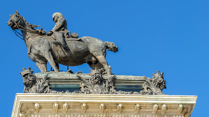 madrid, statue, horse, sculpture, architecture, famous Place, europe