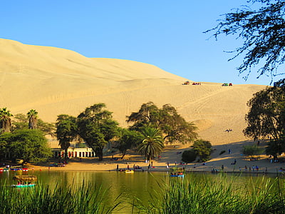 Oasis, Peru, Huacachina, Desert, piesok, rybník, Príroda