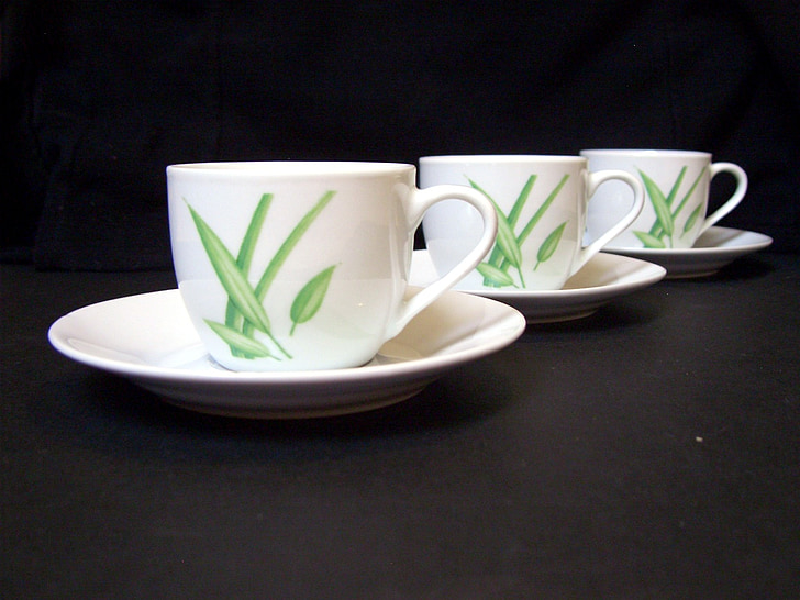 Kaffekop, Diagonal, grøn, hvid, Cup, drink, varme - temperatur