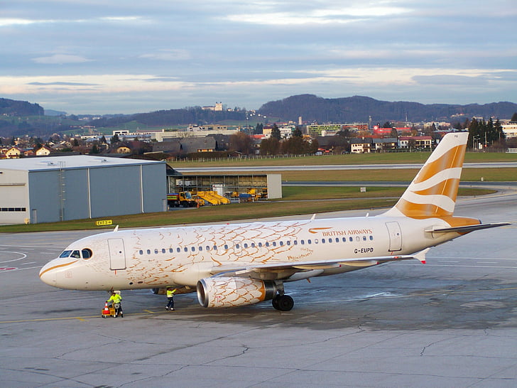 aircraft, airport salzburg, air transport