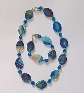 necklace, agate, blue, bracelet, gemstone, jewelry, fashion