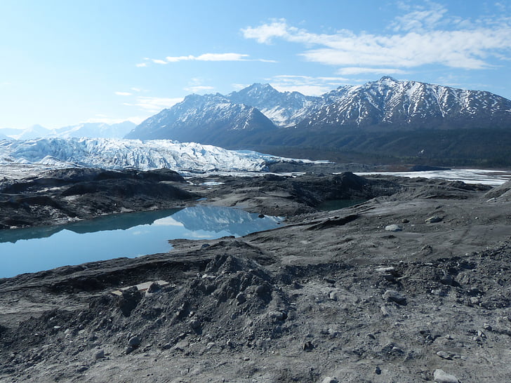 Glacier, Alaska, glace, paysage, montagnes, en plein air, réflexion