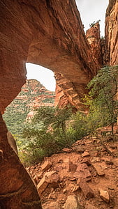 Arizona, Pustynia, jaskinie, ściany, czerwonych skał, południowy zachód, Natura