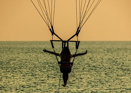 paragliding, sea sport, fly, sky, extreme, parachute, activity