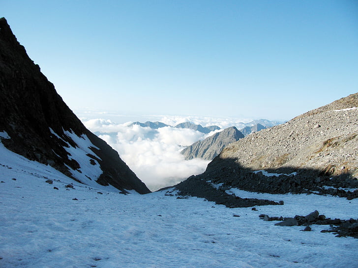 gran paradiso, ธารน้ำแข็ง, ภูเขา, รอยแตก, น้ำแข็ง, เทือกเขาแอลป์, หิมะ