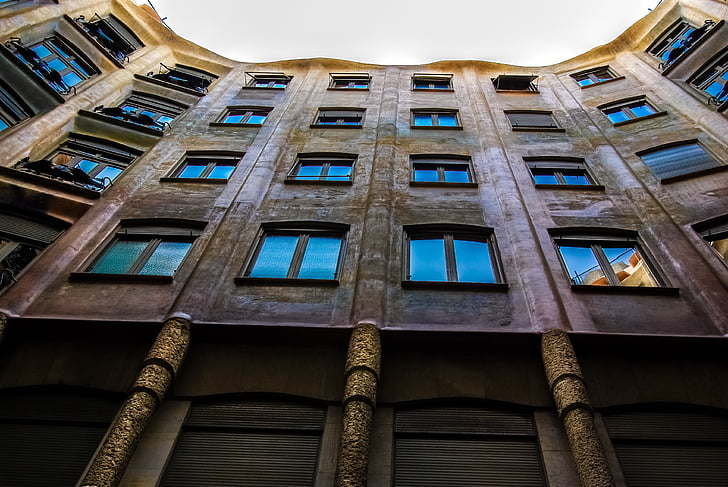 Barcelona, hoone, Gaudi, arhitektuur, Kataloonia, akna, ehitatud struktuur