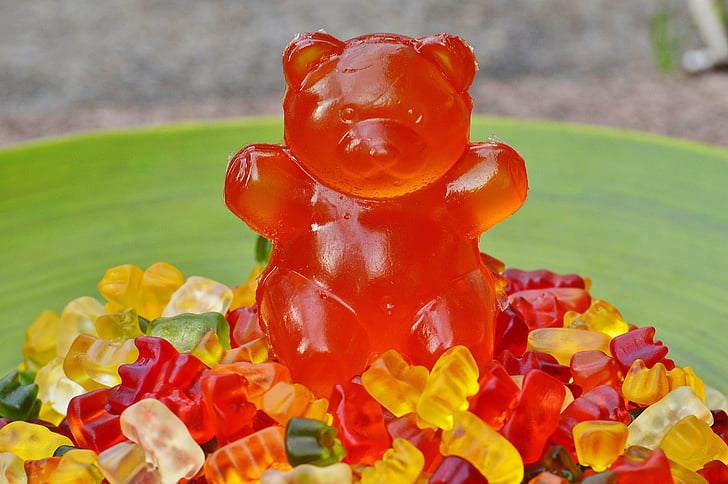 gummibärchen, гігантські гумові ведмідь, gummibär, фрукти ясен, ведмідь, смачні, колір