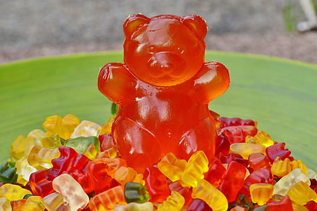 gummibärchen, гигантски каучук мечка, gummibär, плодове венците, мечка, вкусни, цвят