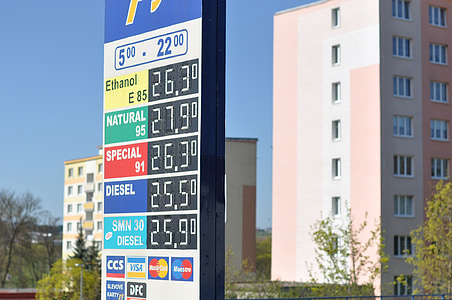 benzinestation, prijzen, brandstof