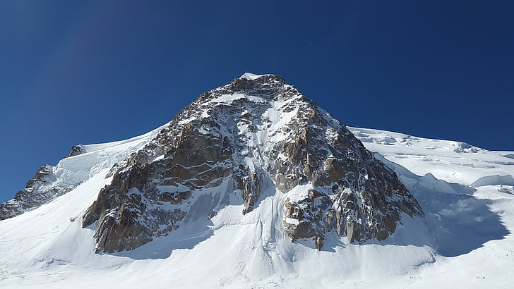 Triangle du tacul, Mont blanc du tacul, vysoké hory, Chamonix, Mont blanc skupina, hory, alpské